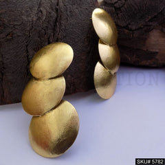 Gold plated Handmade Designer Big Stud Earring SKU5782