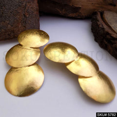 Gold plated Handmade Designer Big Stud Earring SKU5782