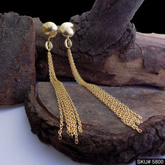 Gold plated Multi Chain with Shell Designer Drop and Dangle Earring SKU5800
