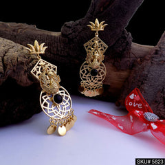 Gold plated Peacock Designer Drop and Dangle Earring SKU5823