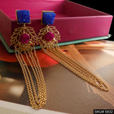 Gold plated Designer Multi Chain Drop and Dangle Earring SKU5832