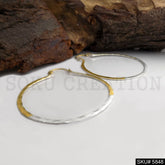 Gold and Silver plated Handmade Designer Rounded Hoops Earring SKU5848