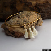Gold Plated Unique Designer Tussle Bangle SKU5867