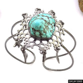 Black Plated Unique Stone Turquoise Designer Cuff SKU5868