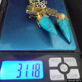 Gold plated Handmade Turquoise Drop and Dangle Earring SKU5875