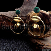 Gold plated Handmade Shell Style Drop and Dangle Earring SKU5878