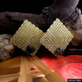 Gold plated Handmade Big Stud Earring SKU5880