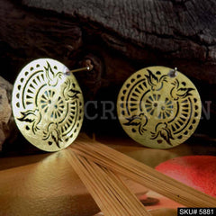 Gold plated Handmade Turquoise Big Stud Earring SKU5881