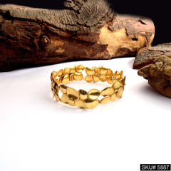 Gold Plated Leaves Unique Designer Cuff SKU5887