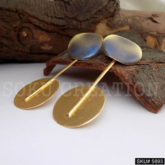 Gold plated Long Stud Style Different Design of Earring SKU5893