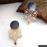 Gold plated Big Stud Designer Earring SKU5897