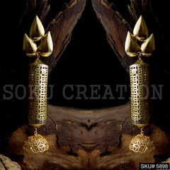 Gold plated Designer Long Drop and Dangle Jhumki Earring SKU5898