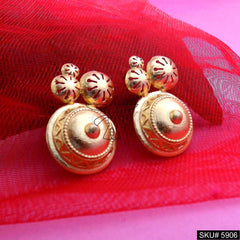 Gold plated Designer Big Stud Earring SKU5906