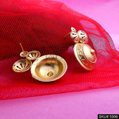Gold plated Designer Big Stud Earring SKU5906