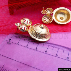 Gold plated Designer Big Stud Earring SKU5906