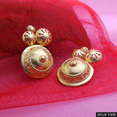 Gold plated Designer Big Stud Earring SKU5906