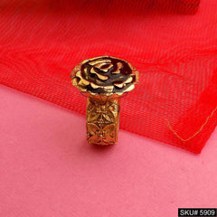 Gold Plated Rose Flower Designer Ring SKU5909