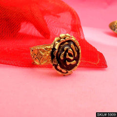 Gold Plated Rose Flower Designer Ring SKU5909