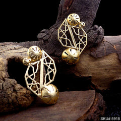 Gold plated Designer Statement Big Stud Earring SKU5918
