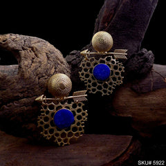 Gold plated Designer Statement Big Stud Earring SKU5922