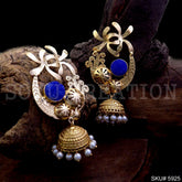 Gold plated Designer Drop and Dangle Jhumki Earring SKU5925