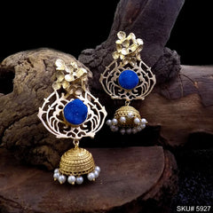 Gold plated Designer Drop and Dangle Jhumki Earring SKU5927