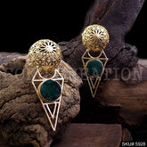 Gold plated Designer Big Stud Earring SKU5928