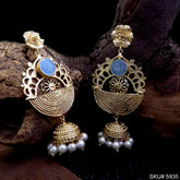 Gold plated Designer Drop and Dangle Jhumki Earring SKU5935