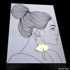 Gold plated Designer Hammered Big Hoops Earring SKU5941