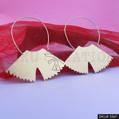 Gold plated Designer Hammered Big Hoops Earring SKU5941