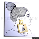 Gold plated Designer Hammered Statement Drop and Dangle Earring SKU5942