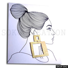 Gold plated Designer Hammered Statement Drop and Dangle Earring SKU5942