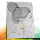 Gold plated Designer Hammered Statement Drop and Dangle Earring SKU5947