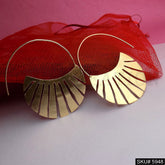 Gold plated Designer Statement Big Hoops Earring SKU5948