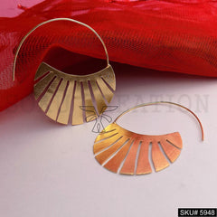 Gold plated Designer Statement Big Hoops Earring SKU5948