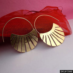 Gold plated Designer Statement Big Hoops Earring SKU5948