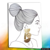 Gold plated Designer Hammered Statement Drop and Dangle Earring SKU5950