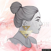 Gold plated Designer Hammered Statement Drop and Dangle Earring SKU5952