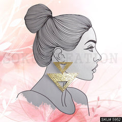 Gold plated Designer Hammered Statement Drop and Dangle Earring SKU5952