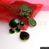 Gold plated Designer Statement Gemstone Drop and Dangle Earring SKU5953