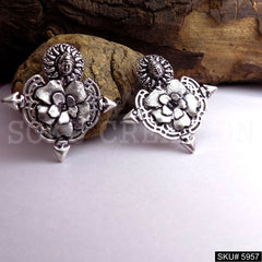 Silver plated Designer Big Stud Earring SKU5957