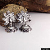 Silver plated Designer Peacock Jhumki Earring SKU5958