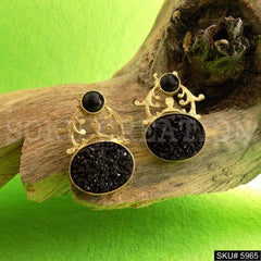 Gold plated Designer Handmade Big Stud Earring SKU5965