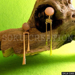 Gold plated Designer Handmade Big Stud Earring SKU5966