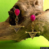 Gold plated Designer Handmade Spiral Drop and Dangle Earring SKU5980