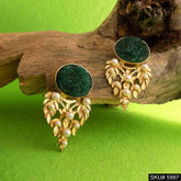 Gold plated Designer Handmade Big Stud Earring SKU5997
