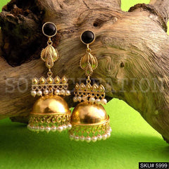 Gold plated Designer Handmade Drop and Dangle Jhumki Earring SKU5999