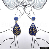 Gold plated Designer Blue Statement Drop and Dangle Earring SKU6006