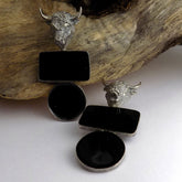 Silver plated Bull Design Handmade Drop and Dangle Earring SKU6041