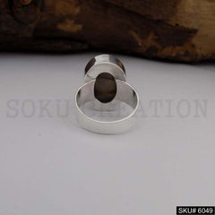 Silver Plated Labradorite Stone Designer Ring SKU6049